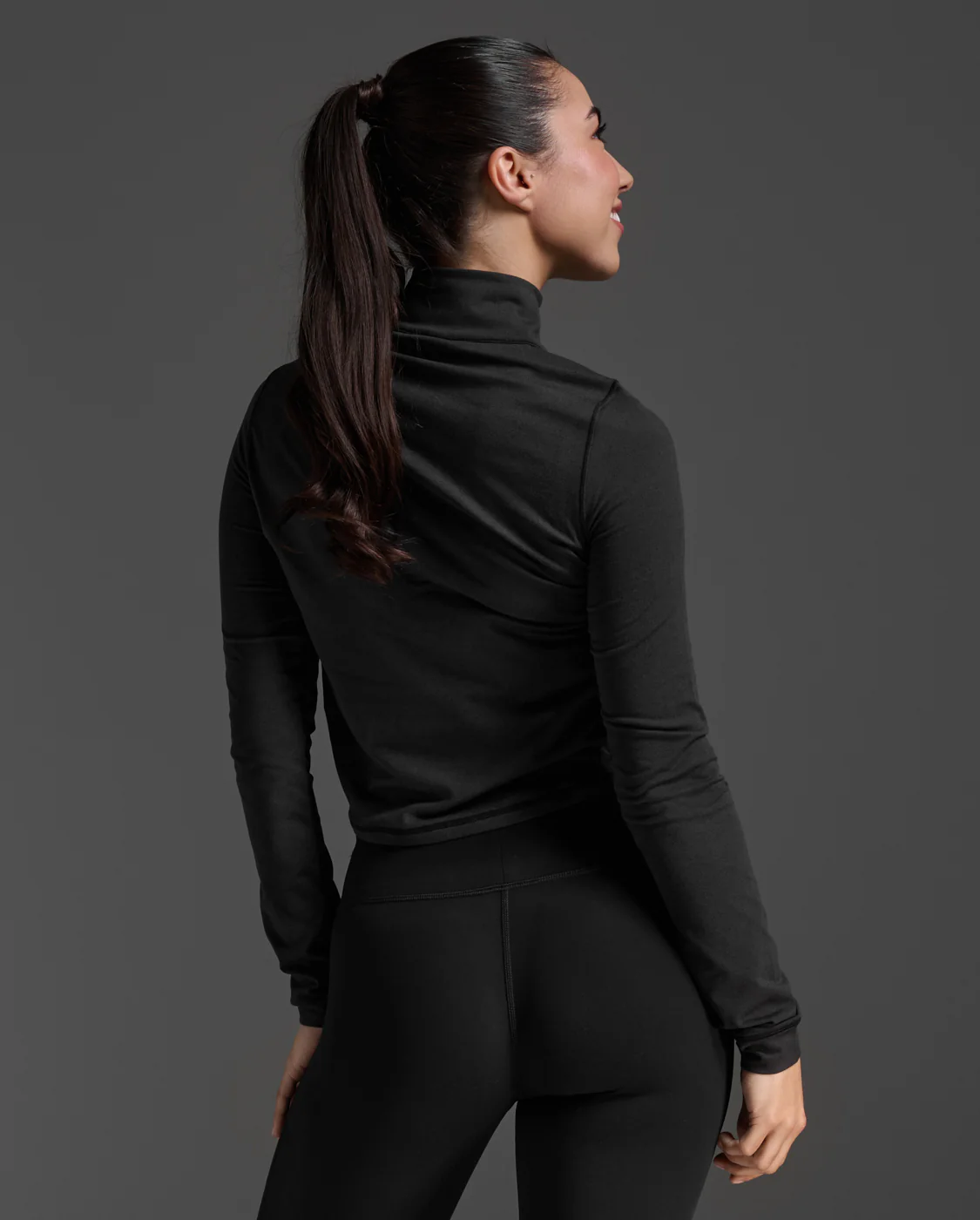 Flex Crop 1/2 Zip Long Sleeve - Image 4